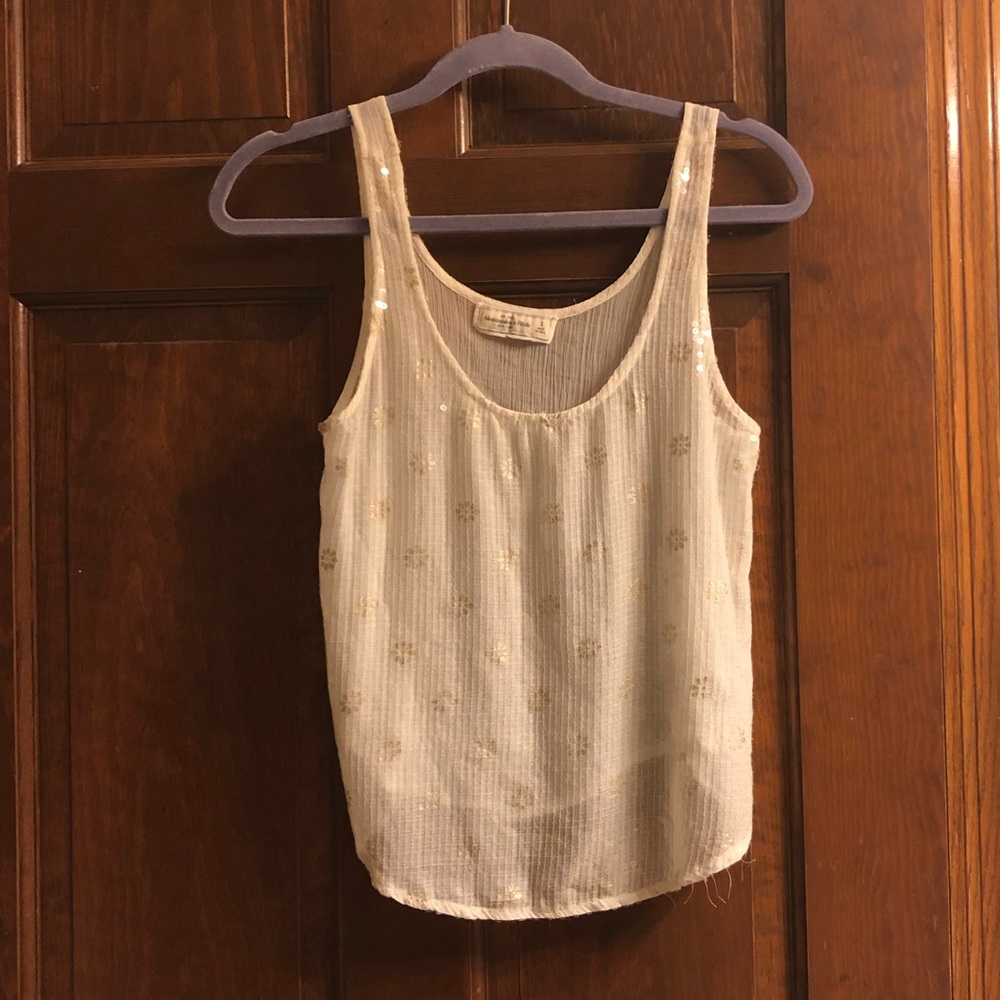 White sparkly Abercrombie & Fitch top